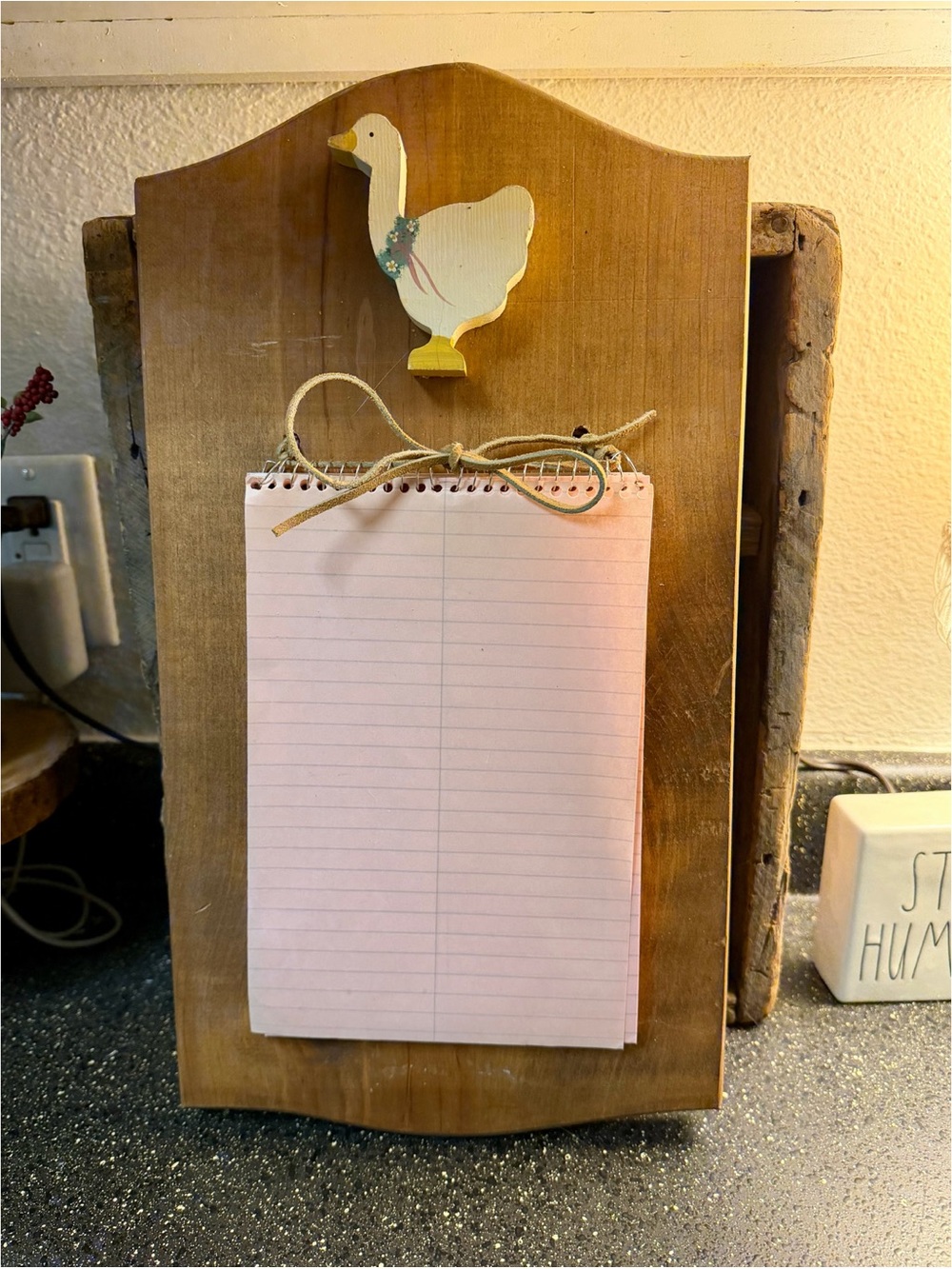 vintage wooden goose wall notepad